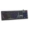 A black mechanical gaming keyboard with RGB backlighting. Produktbild-Vorschau