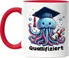 Quallifiziert Qualle Abschluss Tasse Rot - Studium und Produktbild-Vorschau 1