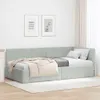 vidaXL Eckbettgestell mit Kopfteil Hellgrau 100 cm x 200 cm Produktbild-Vorschau 2
