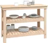 vidaXL Pracovný stôl 110,5x50x80 cm z masívneho dreva Náhľad obrázku produktu 6