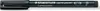 A black Staedtler Lumocolor permanent marker is shown horizontally against a white background. Produktbild-Vorschau