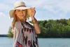 styleBREAKER Damen Strohhut mit schmalem Band und Schleife, Produktbild-Vorschau 3