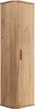 A tall, narrow wooden cabinet with a fluted design and a single handle on the right door. Podgląd zdjęcia produktu