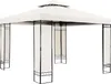 A white gazebo with black metal frame and decorative side panels, shown against a white background. Anteprima dell’immagine prodotto
