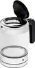 A close-up studio shot of a clear glass electric kettle with its lid open, showing the interior. Anteprima dell’immagine prodotto
