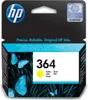 The image shows the packaging of an HP 364 yellow ink cartridge, featuring butterflies and grass. Produktbild-Vorschau