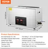 A digital ultrasonic cleaner with its specifications laid out below. Náhľad obrázku produktu