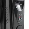 A close-up view of the control panel of a black electric oil radiator. Podgląd zdjęcia produktu