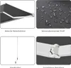A collage of four images showcasing different features of a manual awning. Produktbild-Vorschau