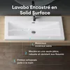 doporro Lavabo Vasque Blanc 100cm à Encastrer Colossum01 Voir les images du produit 2