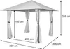 Pergola HWC-J63, pawilon ogrodowy ze ścianą boczną, 3x3m ~ Podgląd zdjęcia produktu 3