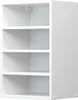 A white, four-shelf cabinet is shown against a white background. Náhled obrázku produktu