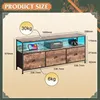 Meuble TV LED Avec 3 Tiroirs, 108x30x57cm Banc TV Rétro Voir les images du produit 7