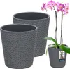 KOTARBAU® 2er Set Blumentopf Aschefarbe Keramik glasiert  ⌀ Produktbild-Vorschau 1