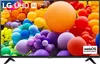 A television screen displaying a colorful abstract image of balloons, with branding and software information visible. Produktbild-Vorschau