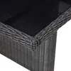 vidaXL Záhradný jedálenský stôl čierny 200x100x74 cm sklo a Náhľad obrázku produktu 3