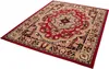 A red and beige patterned rug is shown from a diagonal angle on a white background. Anteprima dell’immagine prodotto