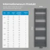 Heilmetz Handtuchheizkörper 160x50 cm 654W Warmwasser Produktbild-Vorschau 7