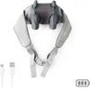 A top-down view of a gray and white neck and back massager on a white background. Produktbild-Vorschau