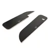 Two black metal plates with rounded edges and a pointed end, shown on a white background. Produktbild-Vorschau