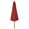 vidaXL Ombrellone con asta in legno 330 cm terracotta Anteprima dell’immagine prodotto 2