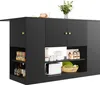 Ilot de cuisine moderne noir, armoire de cuisine avec plan Voir les images du produit 11
