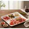 Plato de porcelana blanca de 25 cm para servir aperitivos Vista previa de la imagen del producto 6