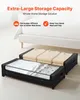 Under-bed storage containers are shown in front of a bed, with one container filled with folded sweaters and the other with bedding. Anteprima dell’immagine prodotto