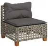 11-tlg. Garten-Sofagarnitur mit Kissen Grau Poly Rattan Produktbild-Vorschau 3