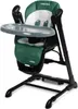 A green and black baby high chair with a gray tray is shown against a white background. Produktbild-Vorschau