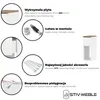 A collage of images showcasing the features and benefits of a piece of furniture, with text descriptions and icons. Podgląd zdjęcia produktu