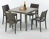 Polyrattan Tisch Quadratisch mit 4 Bunten Stühlen 90x90 Produktbild-Vorschau 6