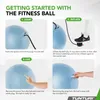 Tunturi Anti Burst Fitness Ball con Pompa - Palla Yoga 65 Anteprima dell’immagine prodotto 5