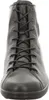 A front view of a black leather lace-up boot. Produktbild-Vorschau