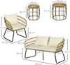 Outsunny 5 tlg. Rattan Gartenmöbel-Set, Gartengarnitur Produktbild-Vorschau 3