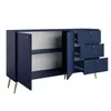 AX LIVING Kommode mit Türen Rorene 156 cm Blau Gold Modern Produktbild-Vorschau 2