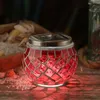 LED Solar Windlicht - Mosaik Solarglas - kaltweiße LED - Lichtsensor - H: 9cm - für Außen - rot Produktbild-Vorschau