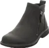 A black leather ankle boot with a side zipper. Produktbild-Vorschau