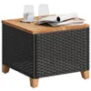 vidaXL Stolik ogrodowy czarny 45x45x37 cm polirattan drewno Podgląd zdjęcia produktu 4