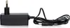 A black power adapter with a European plug and a DC output connector. Podgląd zdjęcia produktu