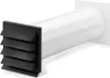 A white ventilation duct with a black louvered cover on a white background. Podgląd zdjęcia produktu