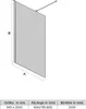 A diagram of a shower screen with dimensions labeled. Anteprima dell’immagine prodotto