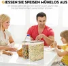 A family is having breakfast at a table, with cereal containers in the foreground. Anteprima dell’immagine prodotto