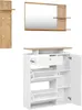 Set guardaroba Merax 3 pezzi, con specchio, cappelliera con Anteprima dell’immagine prodotto 10