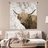 MuchoWow® Wandteppich Wandbehang Schottisches Hochlandrind Produktbild-Vorschau 5