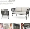 Canapé de jardin SUNDO en résine tressée - gris anthracite Voir les images du produit 3
