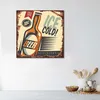 Leinwandbild retro-schild kaltes bier 40x40 cm Feeby braun Produktbild-Vorschau 2