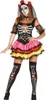 Day of the Dead Kostüm mit Haarreif und Armstulpen für Produktbild-Vorschau 1