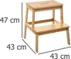 Taboret, stołek 2-stopniowy, bambusowy, pomocnik, drabinka Podgląd zdjęcia produktu 3