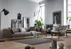 Exklusive Graue Wohnzimmer Sofagarnitur Ledersofa Designer Produktbild-Vorschau 2